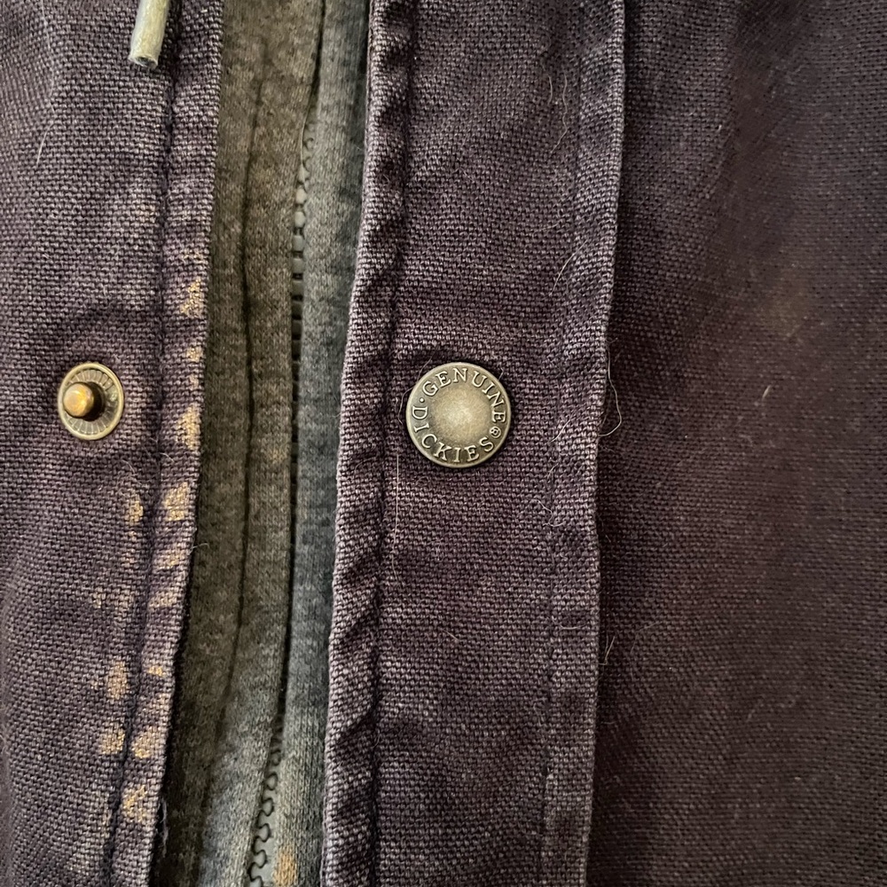 Dickies Distressed Men's Black Grey Thick working jacket Sz Large - Picture 4 of 6